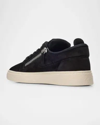Giuseppe Zanotti Men 's Double-Zip Suede Low-Top Sneakers | Thumbnail 2 Giuseppe Zanotti Men 's Double-Zip Suede Low-Top Sneakers | Thumbnail 2