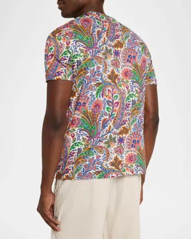 Etro Men's Floral-Print Roma T-Shirt | Thumbnail 3 Etro Men's Floral-Print Roma T-Shirt | Thumbnail 3