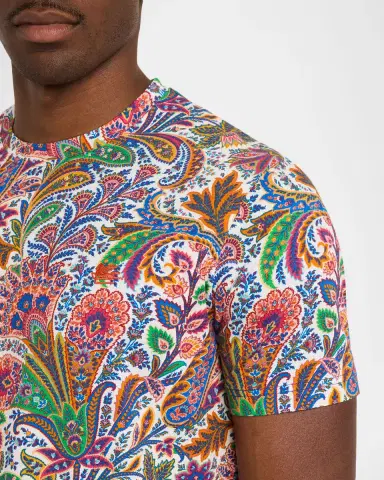 Etro Men's Floral-Print Roma T-Shirt | Thumbnail 5 Etro Men's Floral-Print Roma T-Shirt | Thumbnail 5