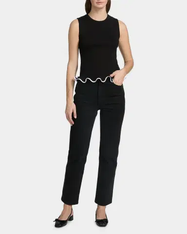 Veronica Beard Elianne Sleeveless Contrast-Trim Top | Thumbnail 2 Veronica Beard Elianne Sleeveless Contrast-Trim Top | Thumbnail 2