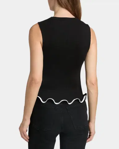 Veronica Beard Elianne Sleeveless Contrast-Trim Top | Thumbnail 3 Veronica Beard Elianne Sleeveless Contrast-Trim Top | Thumbnail 3
