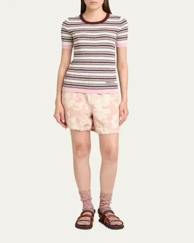 Moncler Stripe Short-Sleeve Top | Thumbnail 2 Moncler Stripe Short-Sleeve Top | Thumbnail 2