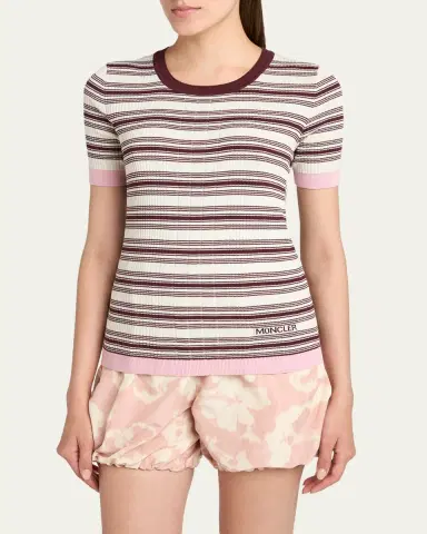 Moncler Stripe Short-Sleeve Top | Thumbnail 4 Moncler Stripe Short-Sleeve Top | Thumbnail 4