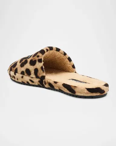 Dolce & Gabbana Men's Leopard-Print Terrycloth Slippers | Thumbnail 2