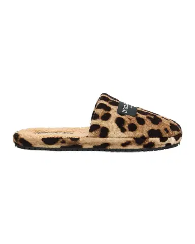 Dolce & Gabbana Men's Leopard-Print Terrycloth Slippers | Thumbnail 1