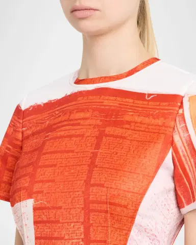 Jason Wu Collection Abstract-Print Matte Duchess Satin Mini Dress | Thumbnail 4