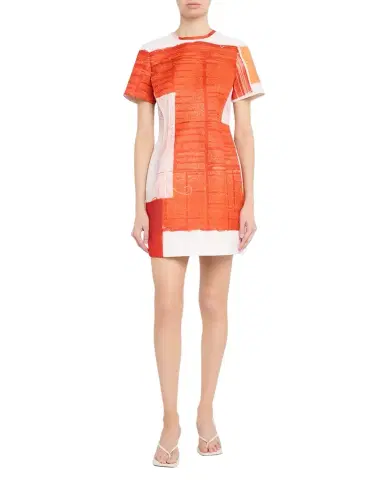 Jason Wu Collection Abstract-Print Matte Duchess Satin Mini Dress | Thumbnail 1