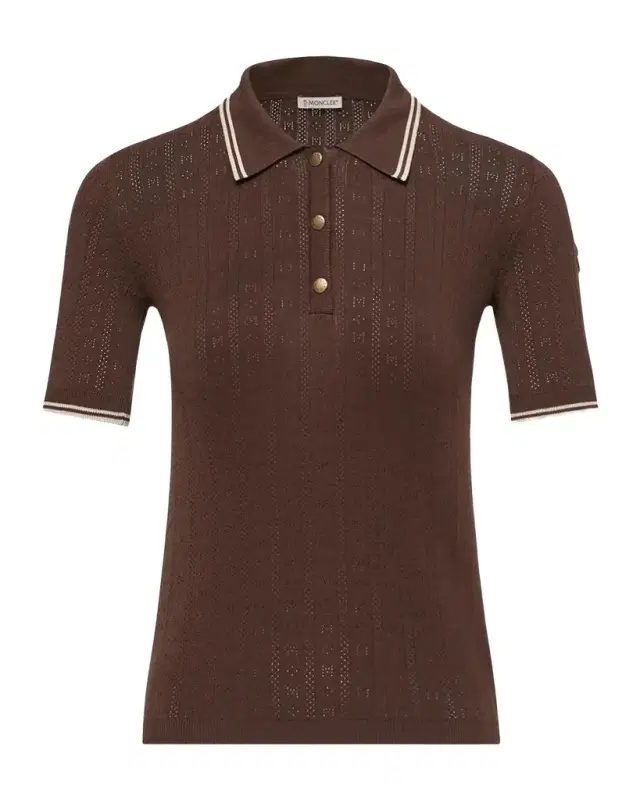 Short-Sleeve Pointelle Polo Shirt