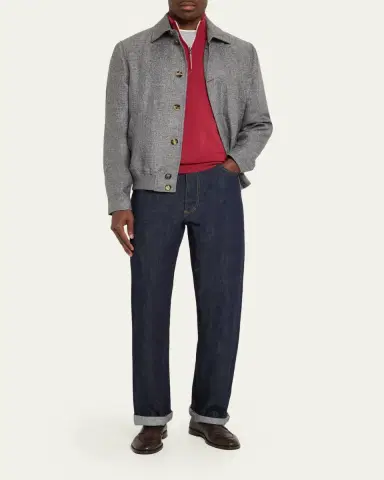 Brunello Cucinelli Men's Cashmere Logo Half-Zip Turtleneck Sweater | Thumbnail 2 Brunello Cucinelli Men's Cashmere Logo Half-Zip Turtleneck Sweater | Thumbnail 2