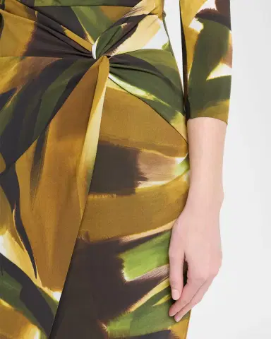 Chiara Boni La Petite Robe Axas Gathered Abstract-Print Midi Dress | Thumbnail 5 Chiara Boni La Petite Robe Axas Gathered Abstract-Print Midi Dress | Thumbnail 5