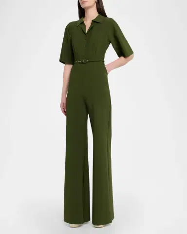 Chiara Boni La Petite Robe Naho Belted Straight-Leg Jumpsuit | Thumbnail 4 Chiara Boni La Petite Robe Naho Belted Straight-Leg Jumpsuit | Thumbnail 4