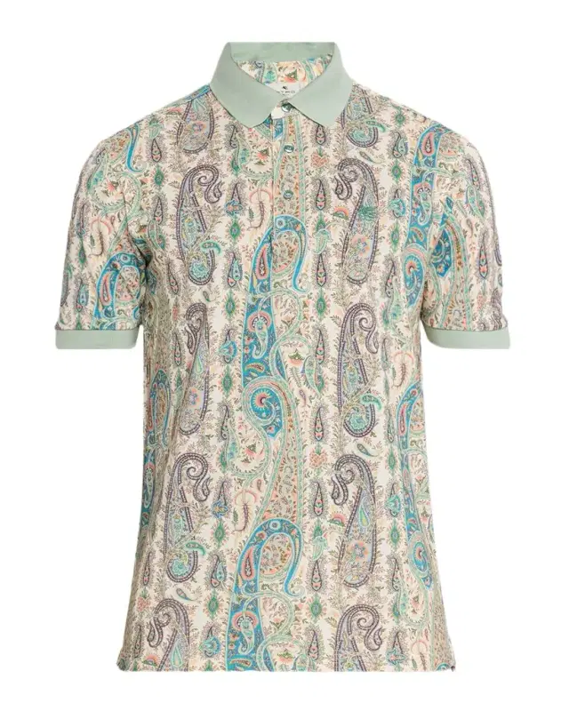 Men 's Paisley-Print Roma-Fit Cotton Polo Shirt