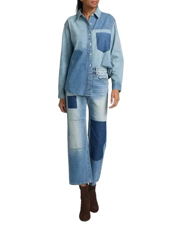 Dalma Denim Color Block Shirt