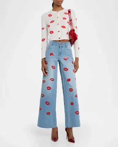 ALICE + OLIVIA Daroda Lip Cardigan | Thumbnail 2 ALICE + OLIVIA Daroda Lip Cardigan | Thumbnail 2