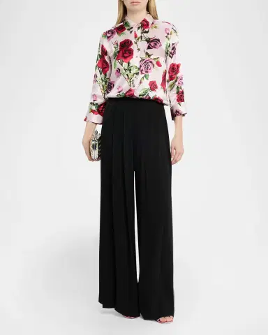 L'Agence Dani Silk Button-Front Blouse | Thumbnail 2 L'Agence Dani Silk Button-Front Blouse | Thumbnail 2