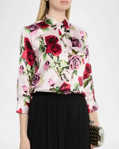 L'Agence Dani Silk Button-Front Blouse | Thumbnail 5 L'Agence Dani Silk Button-Front Blouse | Thumbnail 5