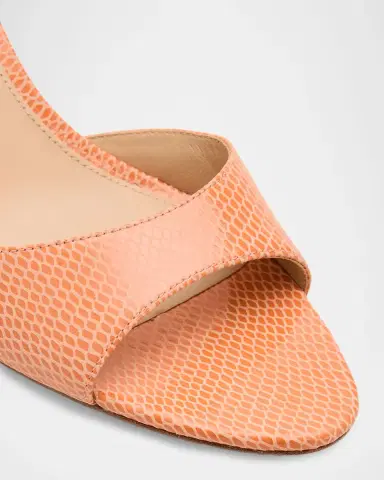 Veronica Beard Tia Embossed Leather Mid-Heel Sandals | Thumbnail 2