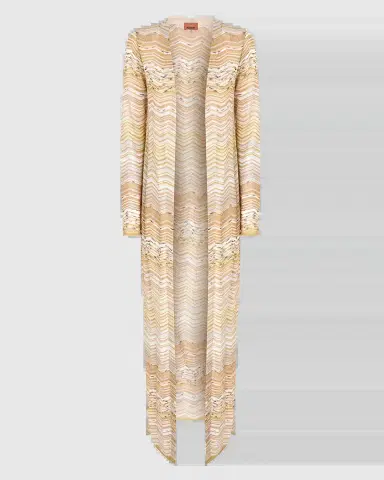 Missoni Metallic Chevron Knit Long Open Cardigan | Thumbnail 2 Missoni Metallic Chevron Knit Long Open Cardigan | Thumbnail 2