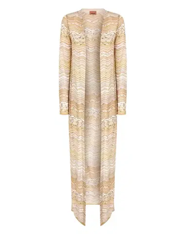 Missoni Metallic Chevron Knit Long Open Cardigan | Thumbnail 1 Missoni Metallic Chevron Knit Long Open Cardigan | Thumbnail 1