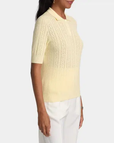 Lisa Yang Cristine Cotton-Cashmere Pointelle Knit Polo Sweater | Thumbnail 6 Lisa Yang Cristine Cotton-Cashmere Pointelle Knit Polo Sweater | Thumbnail 6