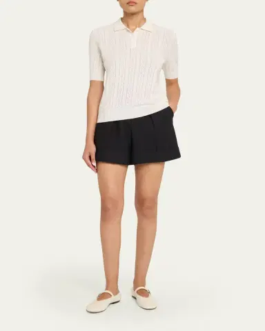 Lisa Yang Cristine Cotton-Cashmere Pointelle Knit Polo Sweater | Thumbnail 8 Lisa Yang Cristine Cotton-Cashmere Pointelle Knit Polo Sweater | Thumbnail 8