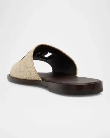 Dolce & Gabbana Men's Leo Leopard-Print Goat Hide Slides | Thumbnail 3 Dolce & Gabbana Men's Leo Leopard-Print Goat Hide Slides | Thumbnail 3