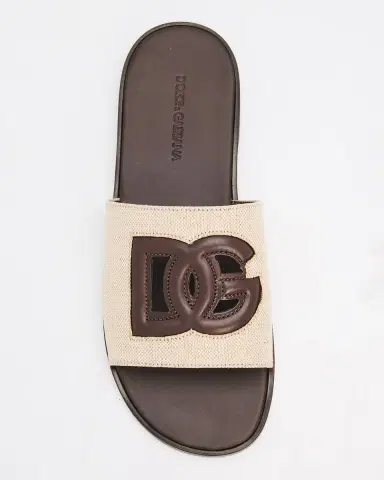 Dolce & Gabbana Men's Leo Leopard-Print Goat Hide Slides | Thumbnail 5 Dolce & Gabbana Men's Leo Leopard-Print Goat Hide Slides | Thumbnail 5