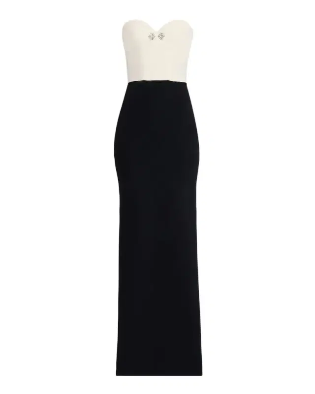 Chiara Boni La Petite Robe Renta Strapless Two-Tone Column Gown