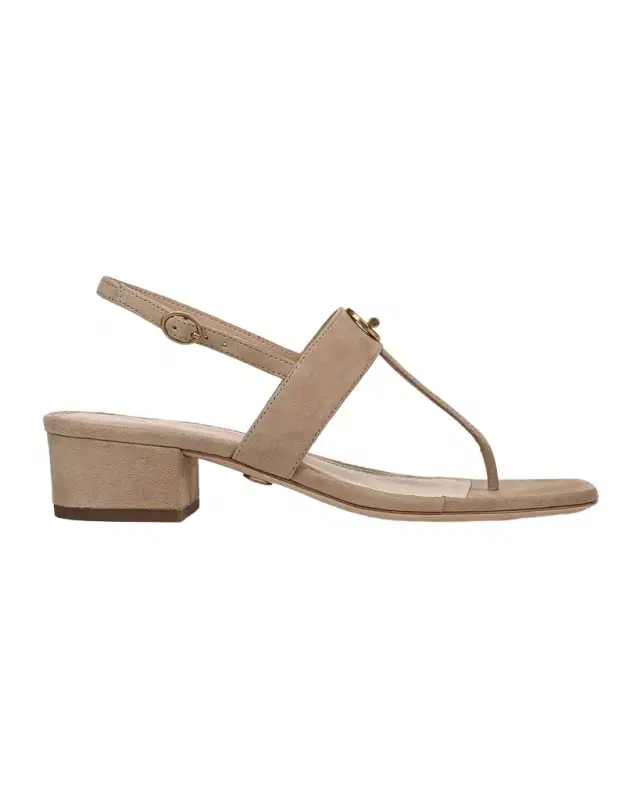 Andie Toggle Suede Block-Heel Slingback Sandals
