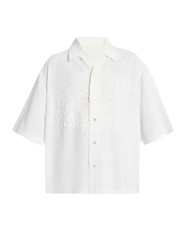 Homme Plisse Issey Miyake Men 's Floral Applique Polyester Short-Sleeve Shirt