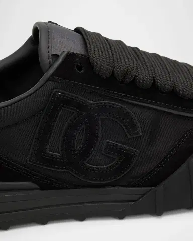 Dolce & Gabbana Men's DG Nylon & Leather Low-Top Athletic Sneakers | Thumbnail 2