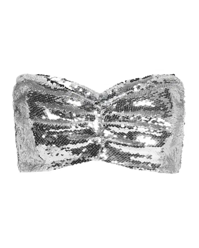 Sequined Sculpt Bandeau Top