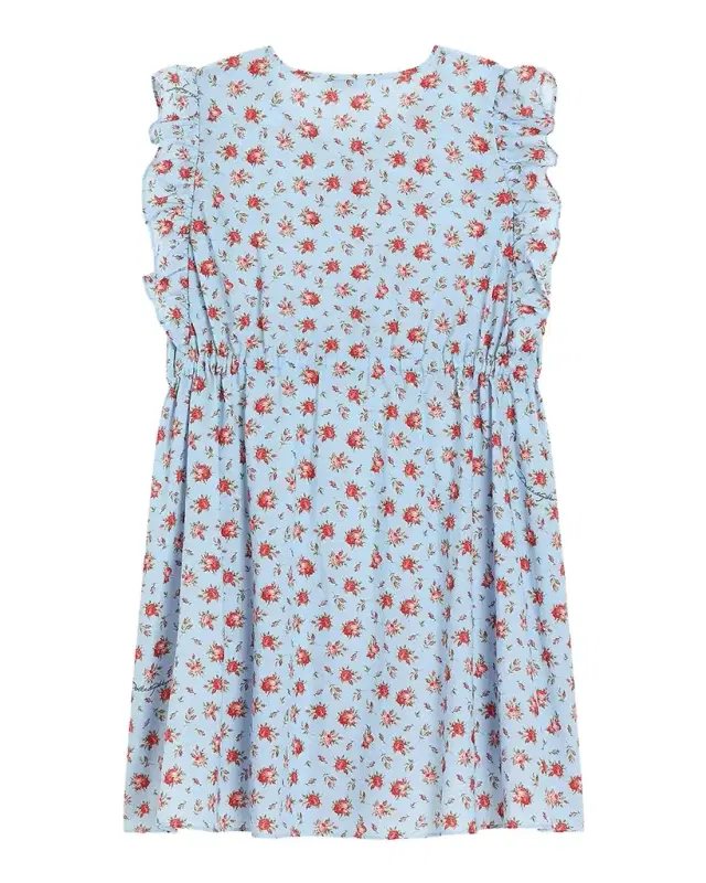 Girl 's Small Rose-Print Cotton Muslin Dress, -14