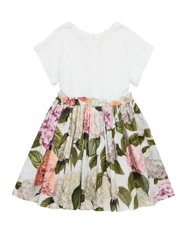 Dolce & Gabbana Girl 's Rhinestone DG Hydrangea-Print Jersey & Poplin Dress, Size -6 | Thumbnail 1