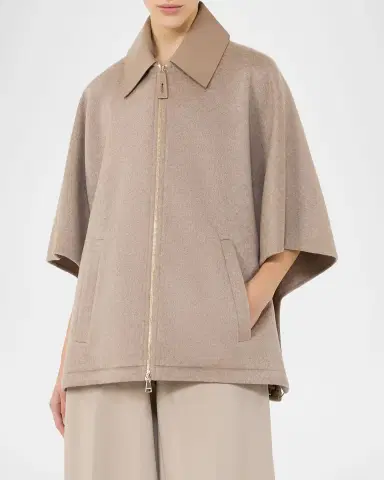 Max Mara Cashmere Zibeline Cape | Thumbnail 4