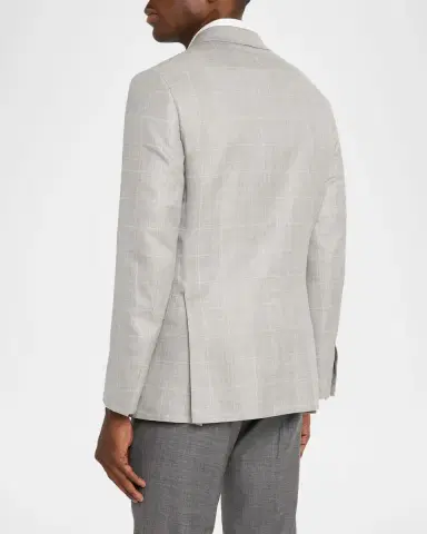 Brioni Men 's Wool, Silk and Linen Windowpane Single-Breasted Sport Coat | Thumbnail 2