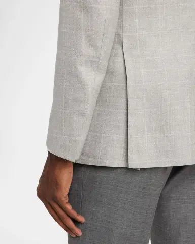 Brioni Men 's Wool, Silk and Linen Windowpane Single-Breasted Sport Coat | Thumbnail 7