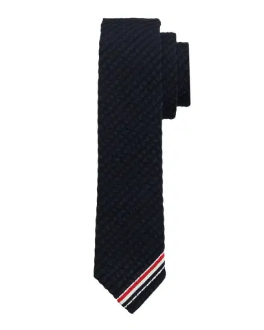 Thom Browne Men's Grosgrain-Trim Classic Wool Tie | Thumbnail 1 Thom Browne Men's Grosgrain-Trim Classic Wool Tie | Thumbnail 1