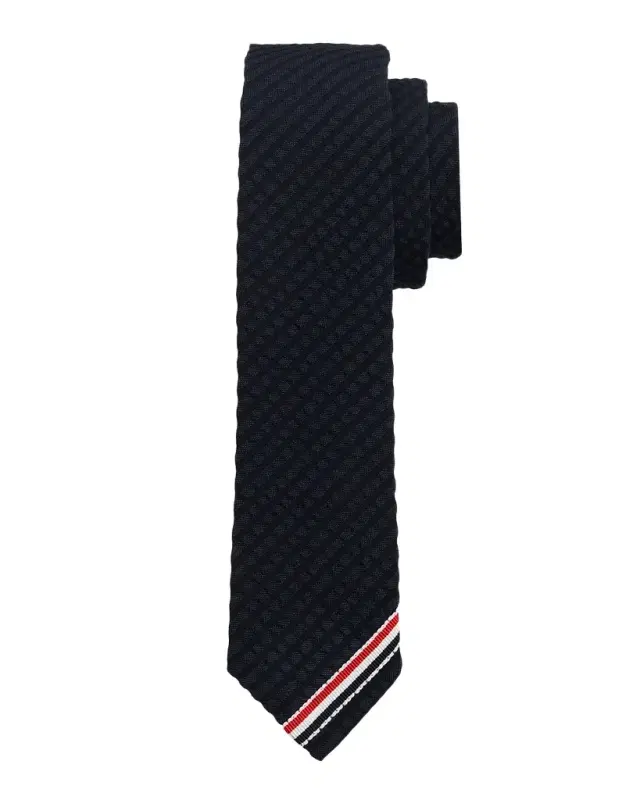 Thom Browne Men 's Grosgrain-Trim Classic Wool Tie
