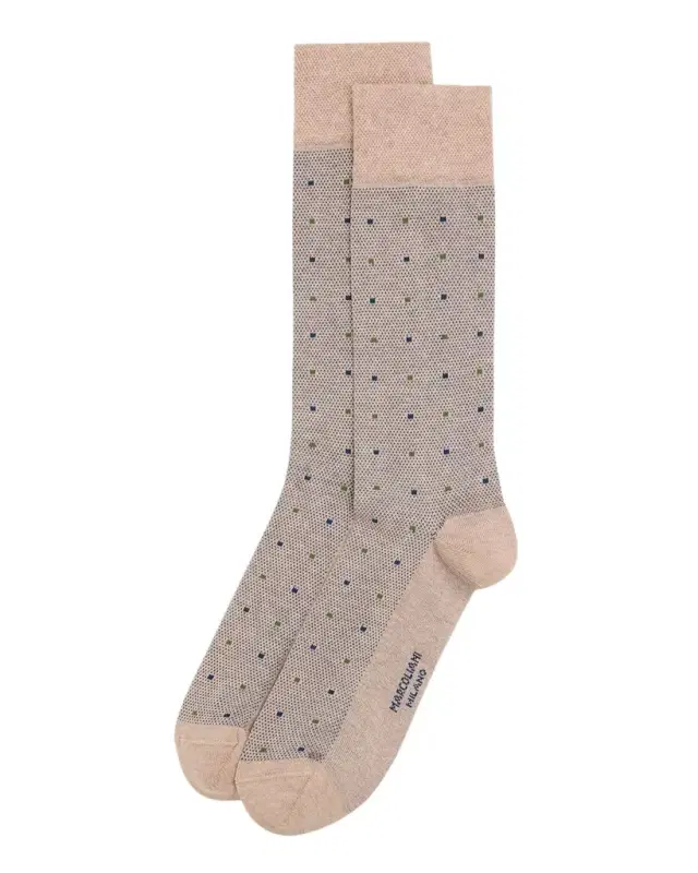 Men 's Pindot Mid-Calf Crew Socks