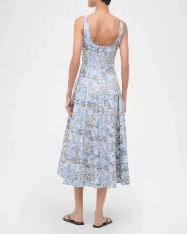 STAUD Wells Poplin Midi Dress | Thumbnail 2