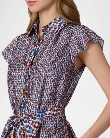 Shoshanna Kennedy Geometric-Print Midi Shirtdress | Thumbnail 4 Shoshanna Kennedy Geometric-Print Midi Shirtdress | Thumbnail 4