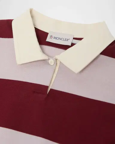 Moncler Girl's Long-Sleeve Striped Polo Shirt, Size 8 | Thumbnail 3 Moncler Girl's Long-Sleeve Striped Polo Shirt, Size 8 | Thumbnail 3
