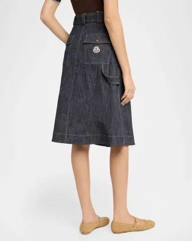 Moncler Belted Denim Utility Skirt | Thumbnail 2