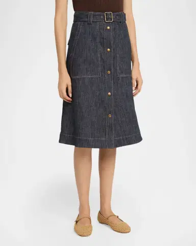 Moncler Belted Denim Utility Skirt | Thumbnail 3