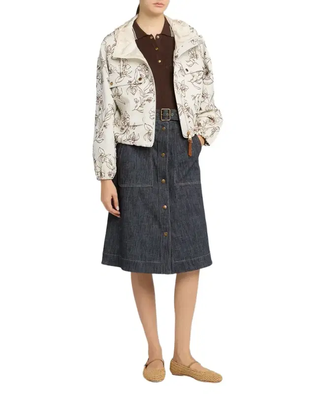 Belted Denim Utility Skirt