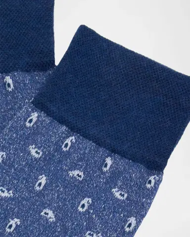 Marcoliani Men's Paisley-Print Crew Socks | Thumbnail 2