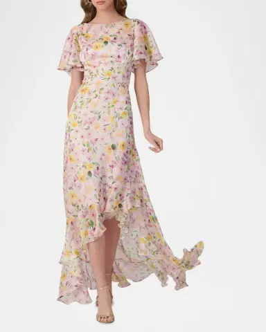 Shoshanna Chauncey Floral-Print Chiffon Maxi Dress | Thumbnail 2 Shoshanna Chauncey Floral-Print Chiffon Maxi Dress | Thumbnail 2
