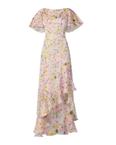 Shoshanna Chauncey Floral-Print Chiffon Maxi Dress | Thumbnail 1 Shoshanna Chauncey Floral-Print Chiffon Maxi Dress | Thumbnail 1