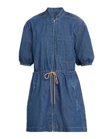 Veronica Beard Akerman Short-Sleeve Denim Mini Dress | Thumbnail 1 Veronica Beard Akerman Short-Sleeve Denim Mini Dress | Thumbnail 1